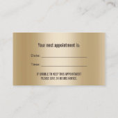 デンタルケアエレガントブラック&金ゴールドアポイントメント 予約カード (裏面)
