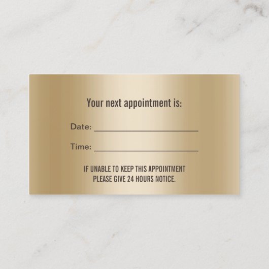 デンタルケアエレガントブラック&金ゴールドアポイントメント 予約カード (裏面)