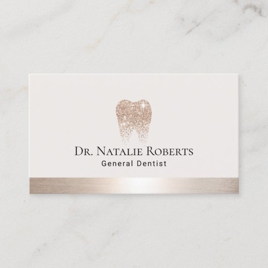 デンタルケアエレガント金ゴールド歯ロゴ歯科医 予約カード (正面)