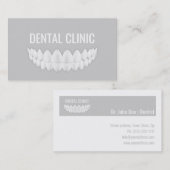 デンタルケアクリニックセラピスト歯科グレーカード 名刺 (正面/裏面)