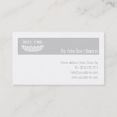 デンタルケアクリニックセラピスト歯科グレーカード 名刺 (裏面)