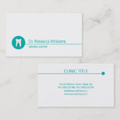 デンタルケアシンプル白い歯の歯医者グリーンドット 名刺 (正面/裏面)