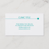 デンタルケアシンプル白い歯の歯医者グリーンドット 名刺 (裏面)