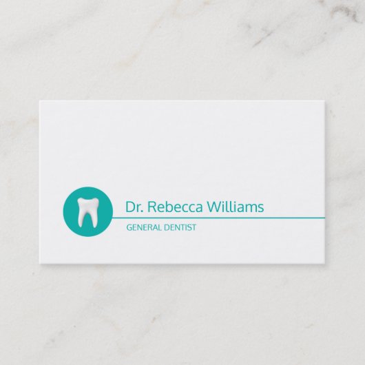 デンタルケアシンプル白い歯の歯医者グリーンドット 名刺 (正面)