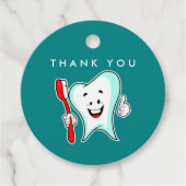 デンタルケアハッピーティースと歯ブラシありがとう フェイバータグ (正面)