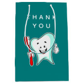 デンタルケアハッピーティースと歯ブラシありがとう ミディアムペーパーバッグ (正面)