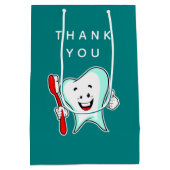 デンタルケアハッピーティースと歯ブラシありがとう ミディアムペーパーバッグ (裏面)
