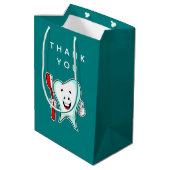 デンタルケアハッピーティースと歯ブラシありがとう ミディアムペーパーバッグ (裏面アングル)