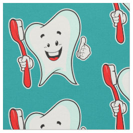 デンタルケアハッピーティース歯ブラシパターン ファブリック