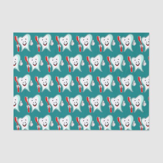 デンタルケアハッピーティース歯ブラシパターン 薄葉紙 (正面)