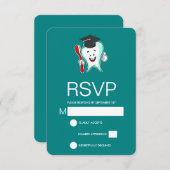 デンタルケアハッピーティース歯ブラシ卒業 出欠カード (正面/裏面)