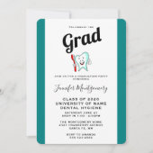 デンタルケアハッピーティース歯ブラシ卒業 招待状 (正面)