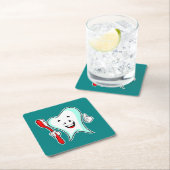 デンタルケアハッピーティース歯ブラシ スクエアペーパーコースター (インサイチュ)