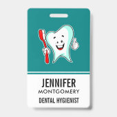 デンタルケアハッピーティース歯ブラシ バッジ (Back)