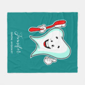 デンタルケアハッピーティース歯ブラシ フリースブランケット (正面(横))