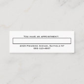 デンタルケアハッピートースアポイントメント スキニー名刺 (裏面)