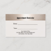 デンタルケアブラック&金ゴールド歯のロゴ歯科医 予約カード (裏面)