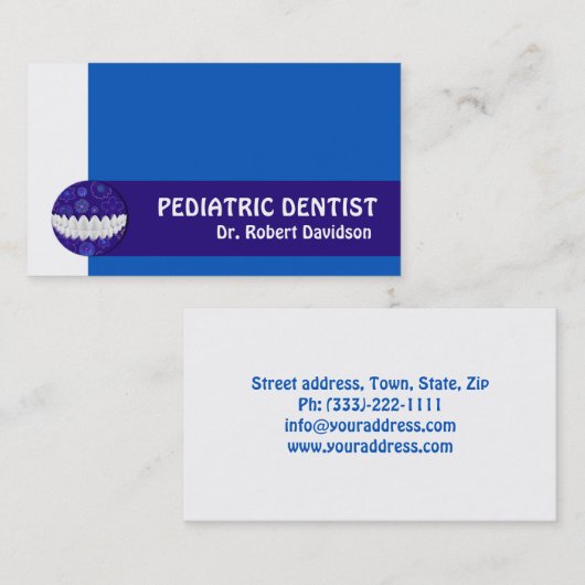 デンタルケア小児歯科ブルースマイル 名刺 (正面/裏面)