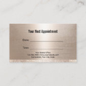 デンタルケア歯のロゴモダン金ゴールド歯科医 予約カード (裏面)