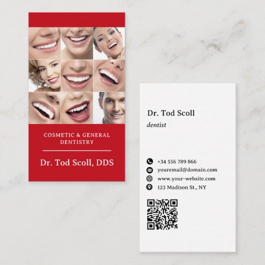 デンタルケア歯科口腔衛生 名刺 (正面/裏面)