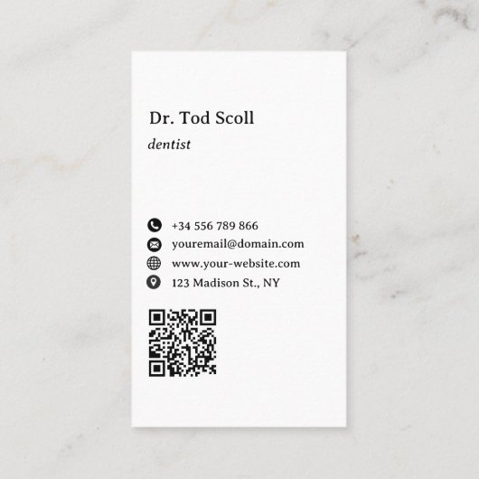 デンタルケア歯科口腔衛生 名刺 (裏面)