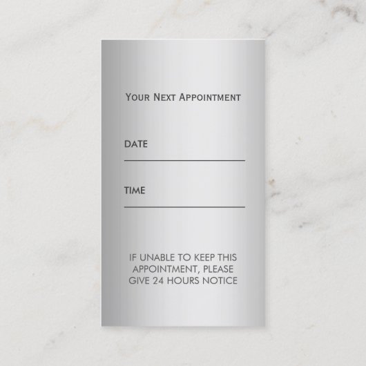 デンタルケア歯科用金属アポイントメント 予約カード (裏面)