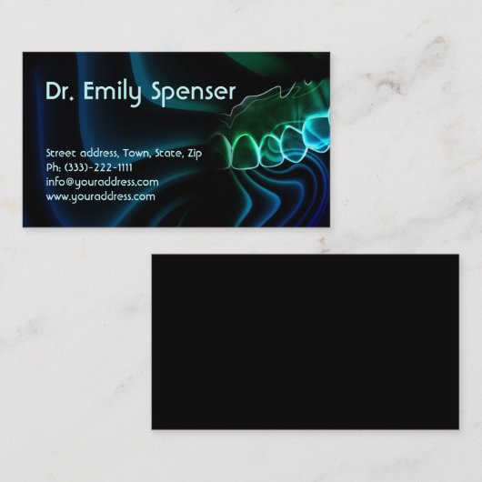 デンタルケア歯科矯正医ダーク名刺 名刺 (正面/裏面)