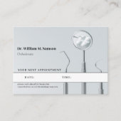 デンタルケア歯科矯正医モダンアポイントメントカード 名刺 (正面)