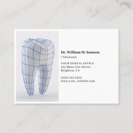 デンタルケア歯科矯正医モダンアポイントメントカード 名刺 (裏面)