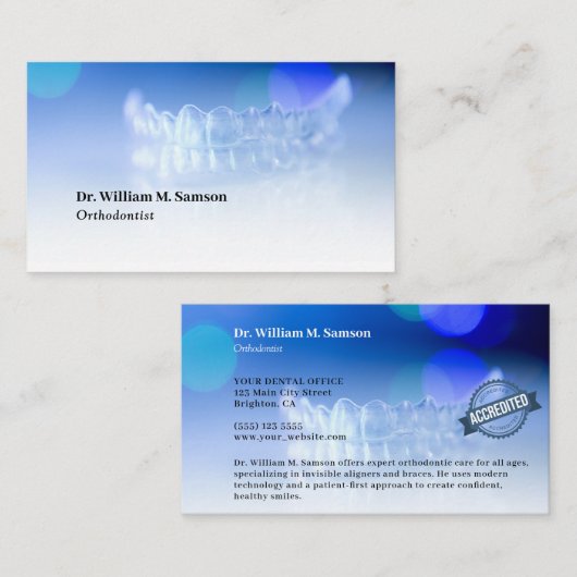 デンタルケア歯科矯正医モダン不可視露光装置 名刺 (正面/裏面)