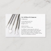 デンタルケア歯科矯正医モダン歯医者ツール 名刺 (裏面)