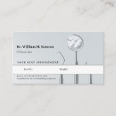 デンタルケア歯科矯正医モダン歯科用器具 予約カード (正面)