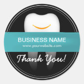 デンタルケア笑顔の歯ビジネスありがとう ラウンドシール (正面)