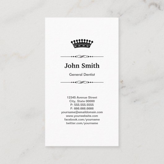 デンタルケア-プロフェッショナルモダン白黒 名刺 (裏面)