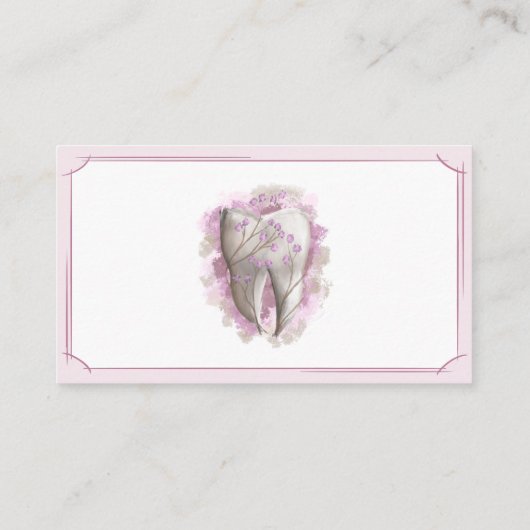 デンタルケア。歯科医/歯科助手。テンプレート 名刺 (裏面)