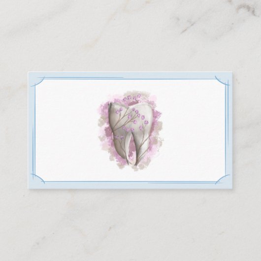 デンタルケア。歯科医/歯科助手。テンプレート 名刺 (裏面)