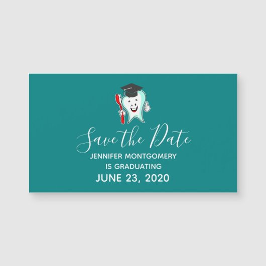 デンタルケアHappy Tooth Graduation Save the Date (正面)