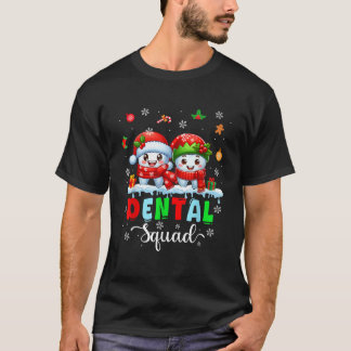 デンタルスクワッドカップル小妖精や小人歯クリスマス歯医者D Tシャツ