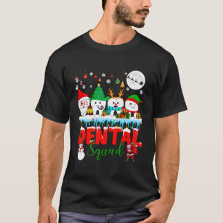 デンタルスクワッドクリスマスツリーサンタトナカイ小妖精や小人ティー Tシャツ