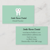 デンタルスタジオスマイル歯の緑と白の色 名刺 (正面/裏面)