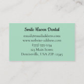 デンタルスタジオスマイル歯の緑と白の色 名刺 (裏面)