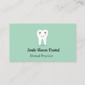 デンタルスタジオスマイル歯の緑と白の色 名刺 (正面)