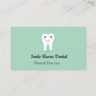 デンタルスタジオスマイル歯の緑と白の色 名刺