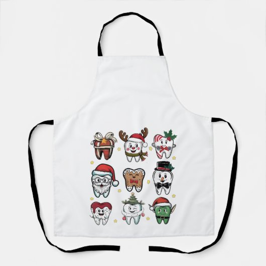 デンタルチーム歯科医クリスマス休日Xmas エプロン (正面)