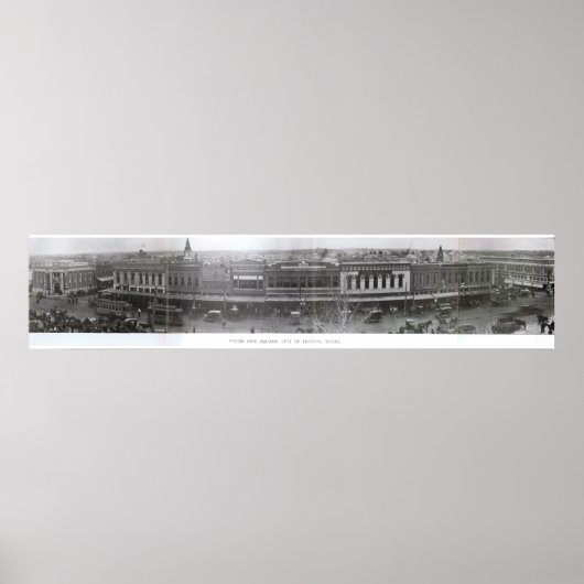 デントン,テキサス州- South Side of Square 1900年代初頭 ポスター (正面)