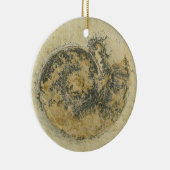 デンドライトを持つドイツのアンモナイト セラミックオーナメント (右)