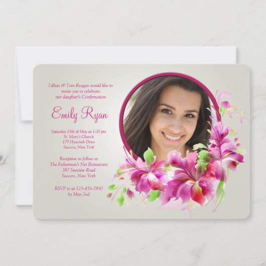 デンドロビウムランフォト招待状 招待状 (正面)