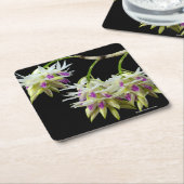 デンドロビウムAmethystoglossum スクエアペーパーコースター (アングル)