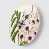 デンドロブリウムアインズワースヴィンテージリンデニアオーキッド ラージ壁時計 (傾斜)