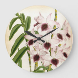 デンドロブリウムアインズワースヴィンテージリンデニアオーキッド ラージ壁時計
